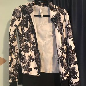 Lululemon zip up floral sweatshirt
